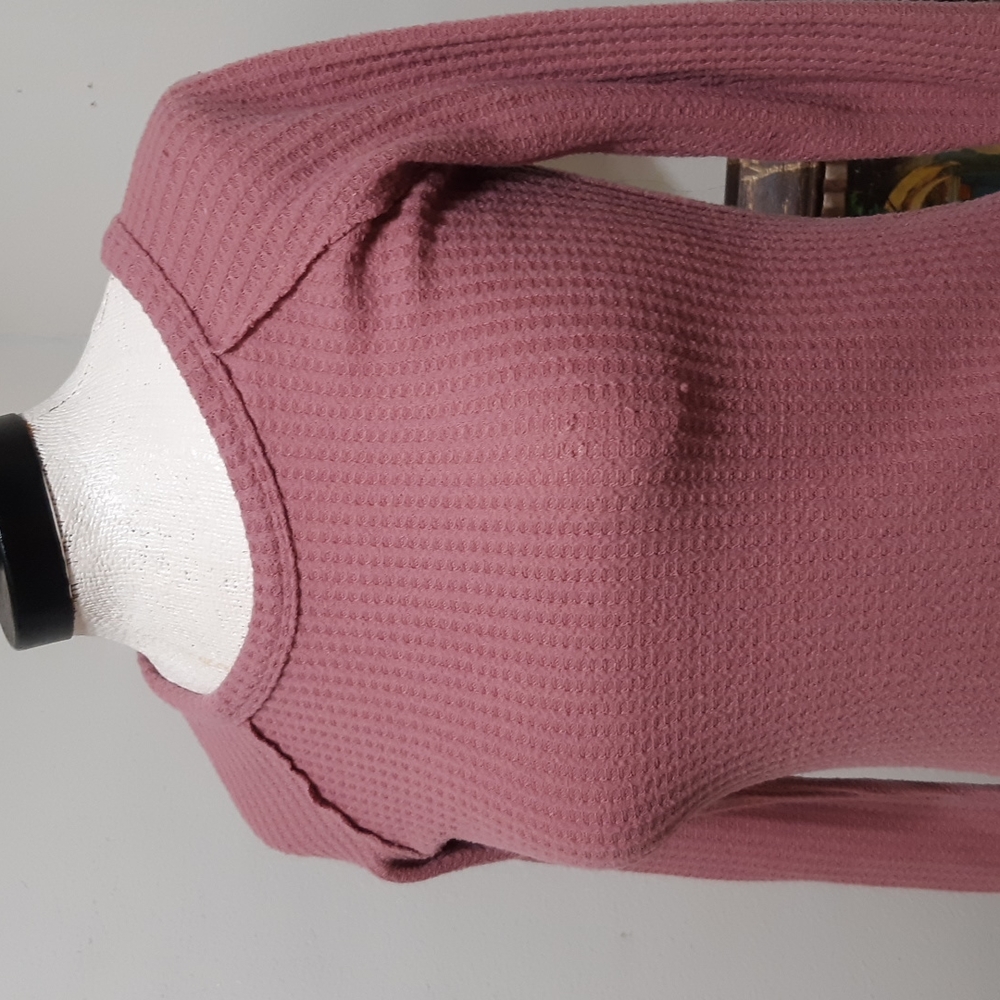 Womens Long Sleeve Sweater shirt RUE21 XS Dusty Rose Pink Stretchy Tshirt